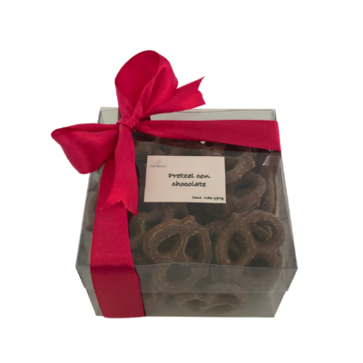 Caja con 190g de Pretzel con Chocolate